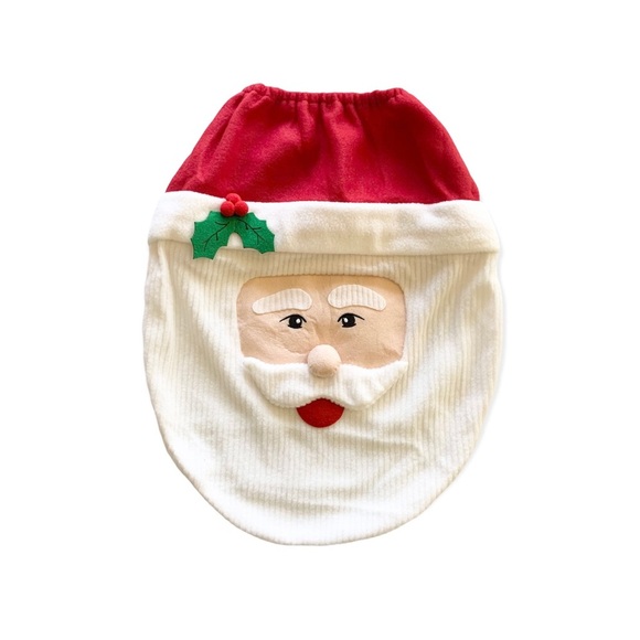 🌸New🌸 Santa Toilet Cover One Size Stretch Christmas NIP - Picture 6 of 7